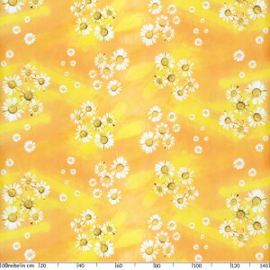 Tischdecke Gelbe Kamille Blumen abwaschbar Wachstuch Wachstuchtischdecke