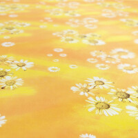 Tischdecke Gelbe Kamille Blumen abwaschbar Wachstuch Wachstuchtischdecke