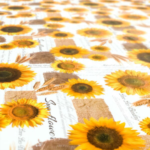 abwaschbare Tischdecke Sonnenblumen Patchwork Jute  Wachstuch Wachstuchtischdecke