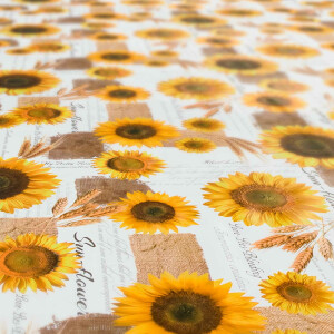 abwaschbare Tischdecke Sonnenblumen Patchwork Jute  Wachstuch Wachstuchtischdecke