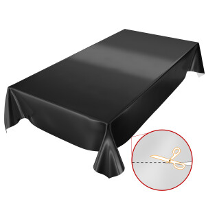 Tischdecke Uni Schwarz Einfarbig Glanz abwischbar Wachstuch Wachstuchtischdecke