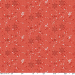 Tischdecke Weihnachten Schneeflocken Rot abwaschbar Wachstuch Wachstuchtischdecke