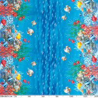 Tischdecke Aquarium Ozean Fische Blau abwaschbar Wachstuch Wachstuchtischdecke