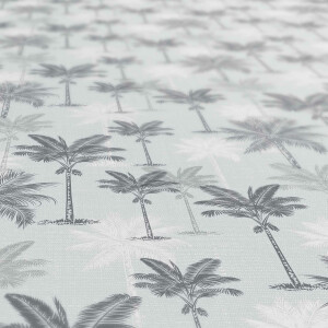 Abwaschbare Tischdecke Palmen aus Plastik Tropic Grau pflegeleicht  Wachstuch Wachstuchtischdecke
