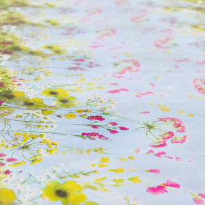 Abwaschbare Tischdecke Wildfeld Blumen Heide Mehrfarbig pflegeleicht  Wachstuch Wachstuchtischdecke